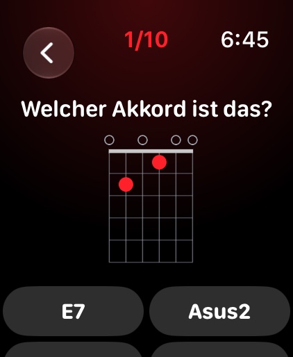 Apple Watch — Chord Craft fragt, welcher Akkord das ist